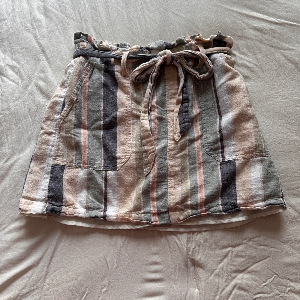 American Eagle Outfitters Striped Mini Skirt - Green, Pink, Gray
